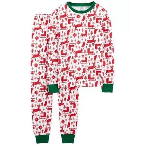 WOMENS CARTERS SZ MEDIUM pajama SET red green white